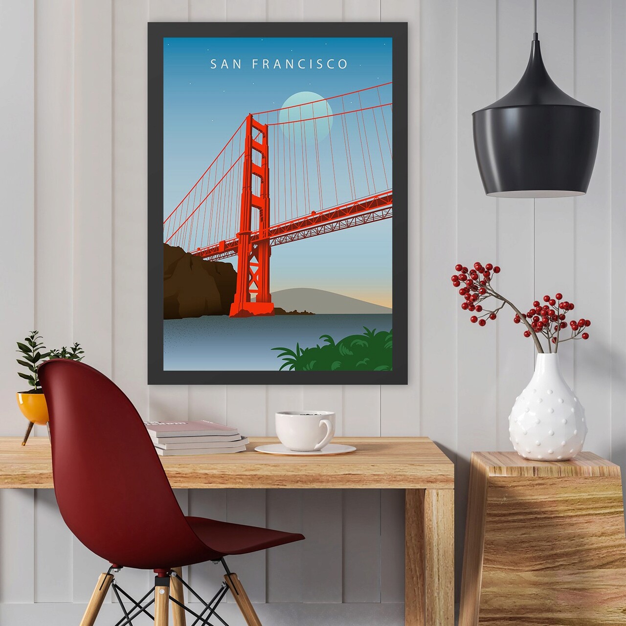 Tablou decorativ, San Francisco 2 (40 x 55), Polistiren, Multicolor - imagine 3